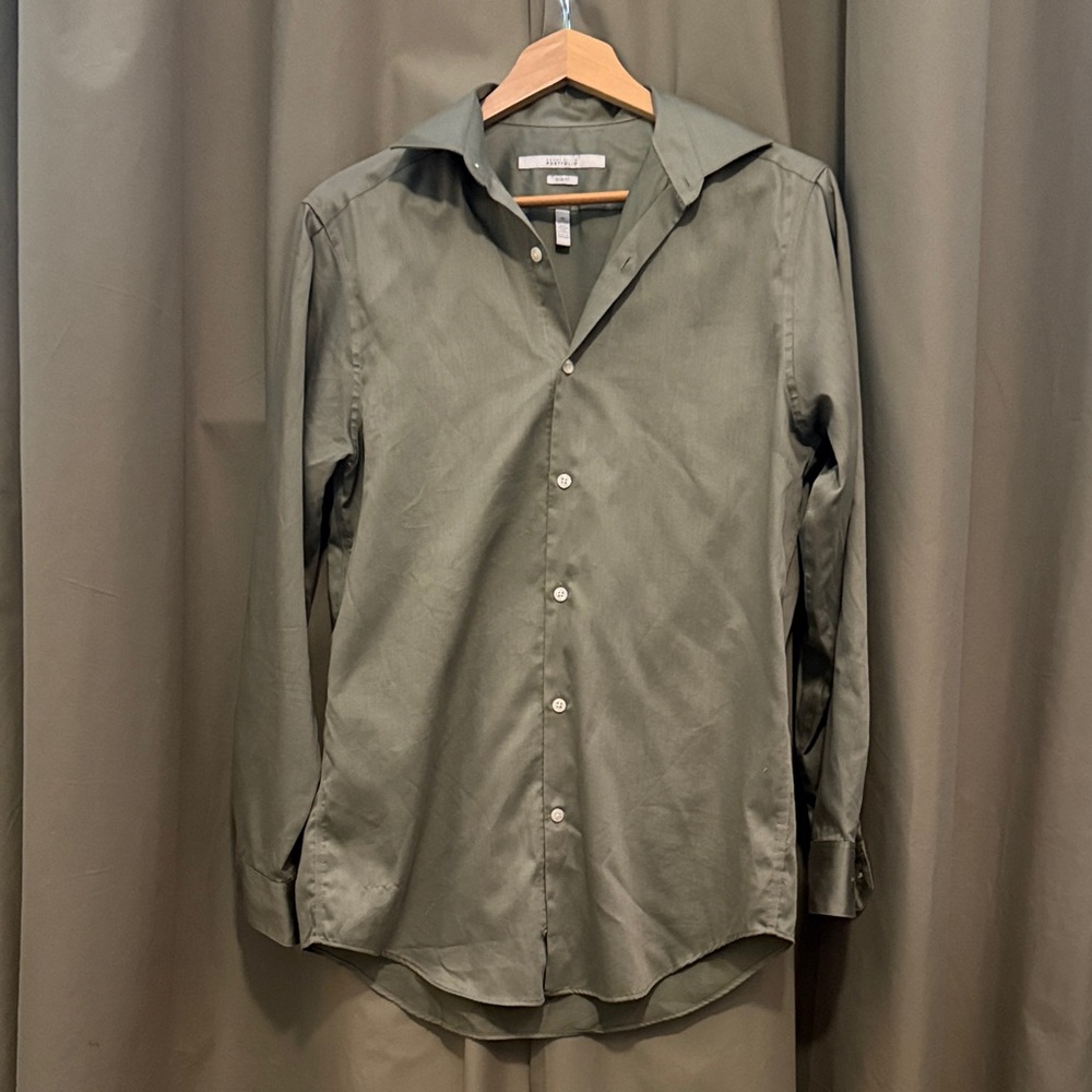 Perry Ellis Men's Sage Green Dress Shirt